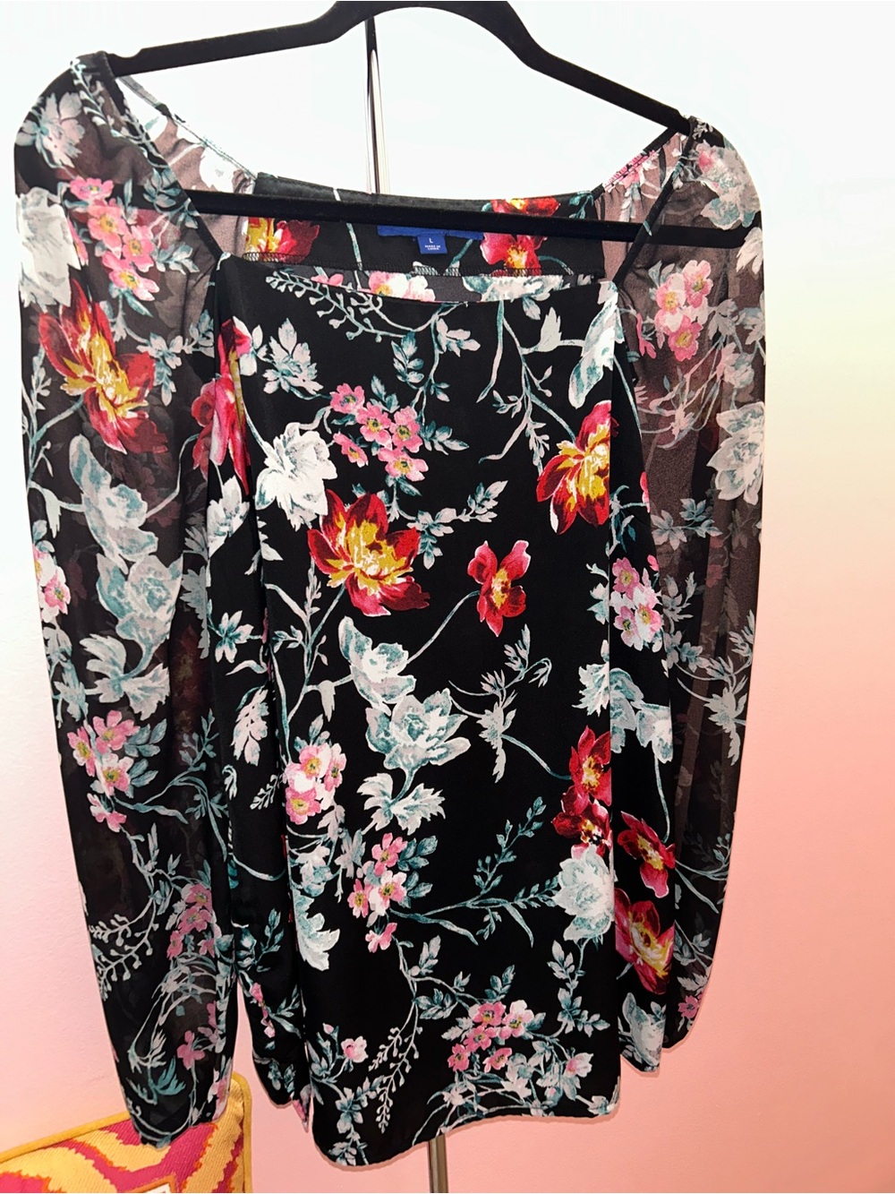 Apt. 9 Black Floral Top